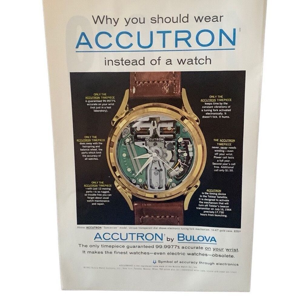 Vintage 1962 Accutron Bulova Instead of a Watch Ad Advertisement
